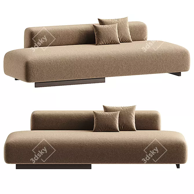 Trendy LOVELAND Fabric Sectional Sofa 3D model image 1