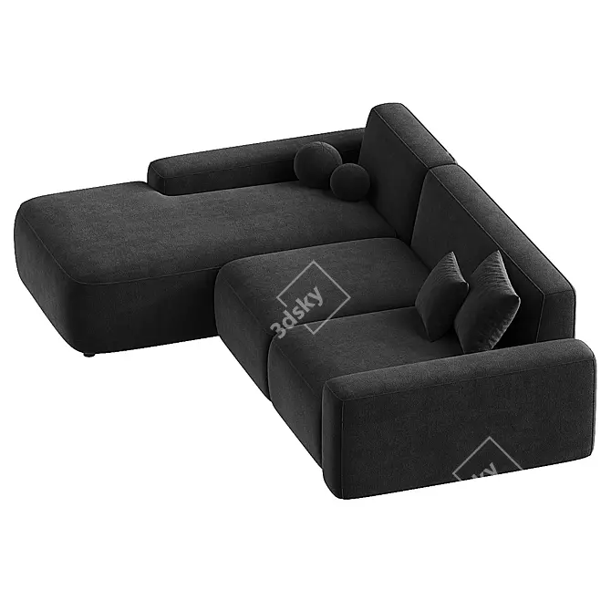 Modern Olafur Upholstered Sectional Sofa 3D model image 2