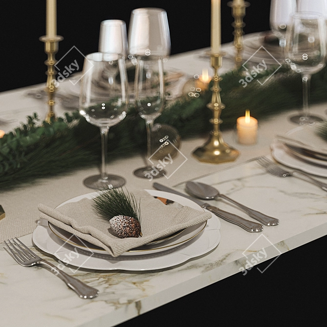 Festive Table Setting 3D model image 3