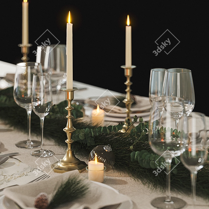 Festive Table Setting 3D model image 4