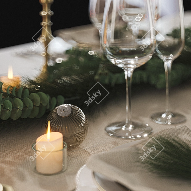 Festive Table Setting 3D model image 5