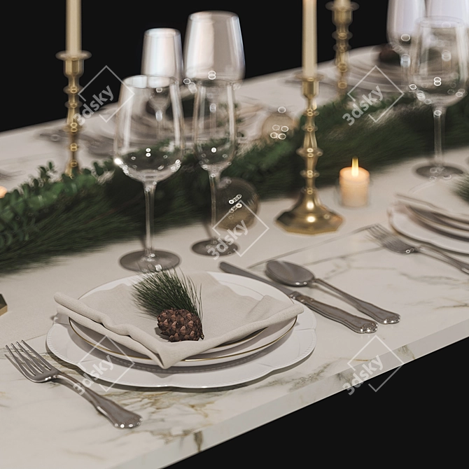 Festive Table Setting 3D model image 6