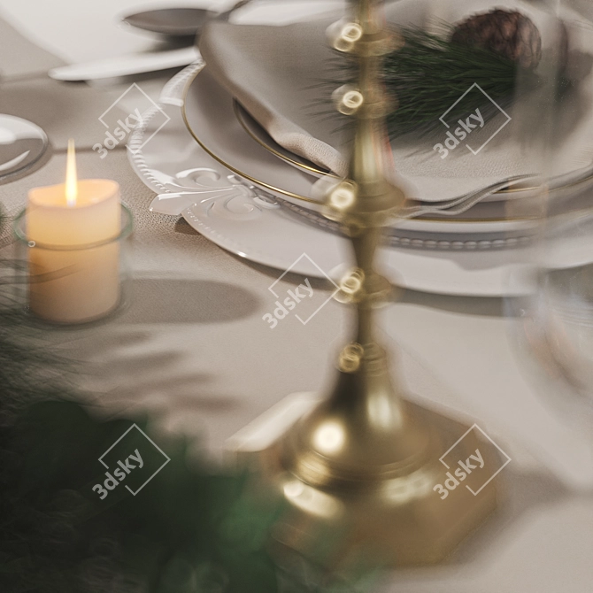 Festive Table Setting 3D model image 9