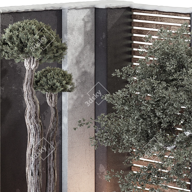 Topiary Pine Tree Set 3D Model 3D model image 5