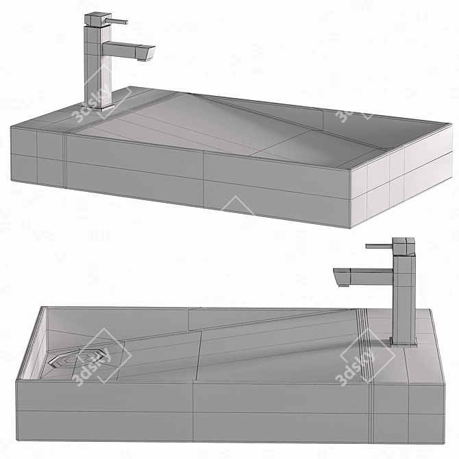 Ceramic Bathroom Sink MLN-A306 3D model image 2