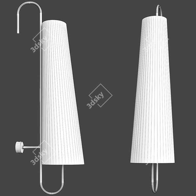 Modern Black Wall Lamp 98cm 3D model image 2