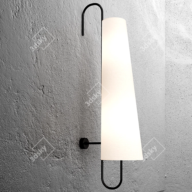 Modern Black Wall Lamp 98cm 3D model image 3