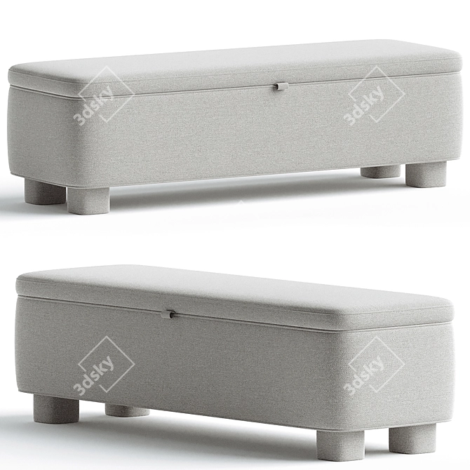 Modern Storage Bench by Ichigo 3D model image 1