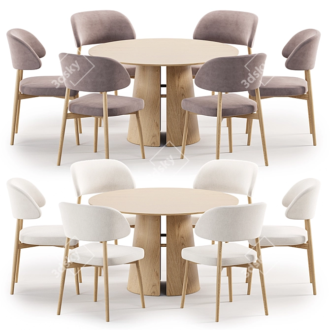 Modern Dining Set: Hyde Chair & Teulat Table 3D model image 1