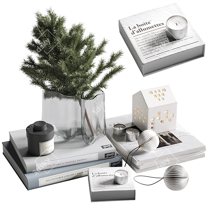 Holiday Decor Set with V-Ray Materials 3D model image 2