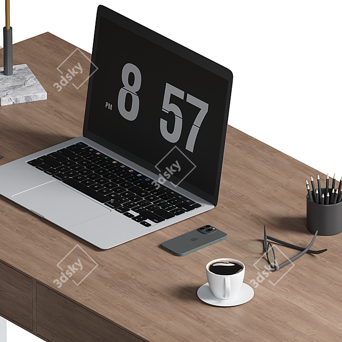 Modern 3D Office Desk Furniture 3D model image 3