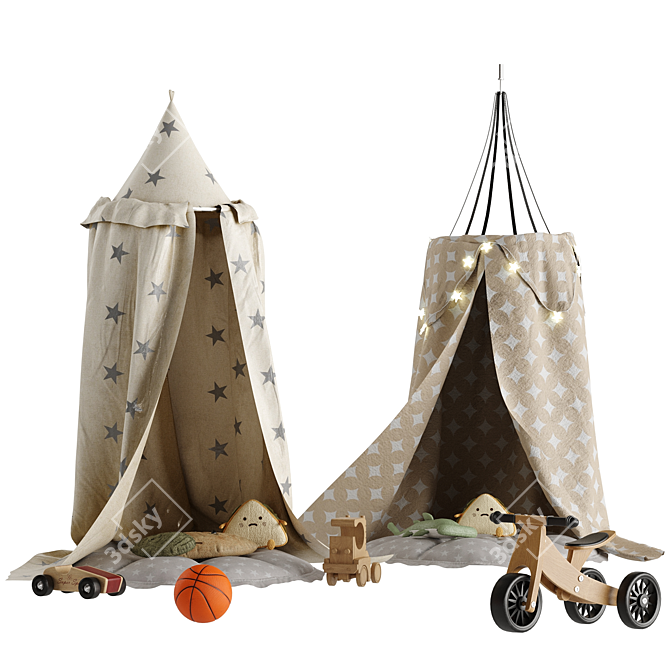 Kids Canopy Room Set with Toys 3D model image 3