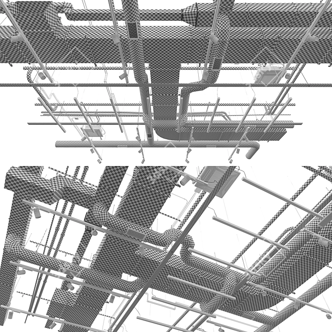 Industrial Ceiling Cover 10x10m 3D model image 3