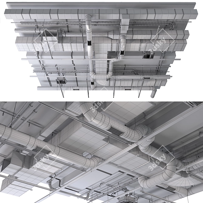 Industrial Ceiling Cover 10x10m 3D model image 5