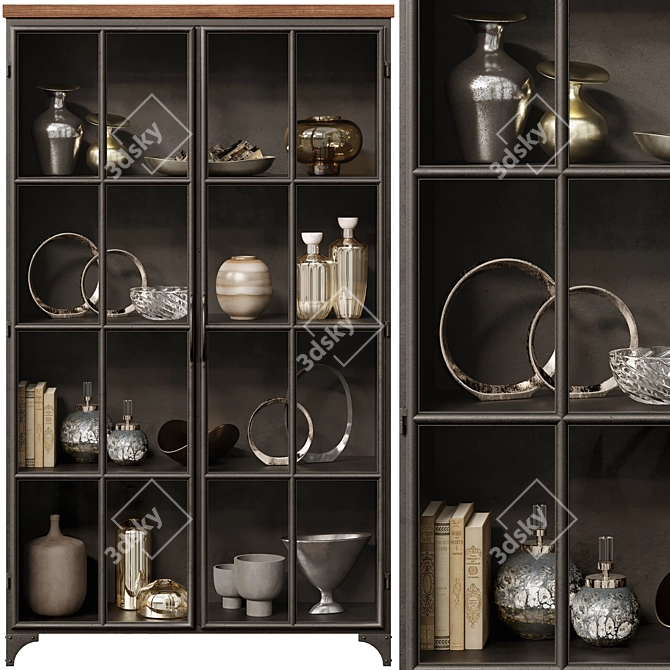 Trent Industrial Display Cabinet 3D model image 1