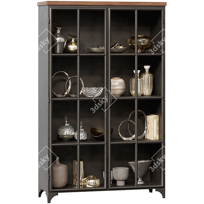 Trent Industrial Display Cabinet 3D model image 3