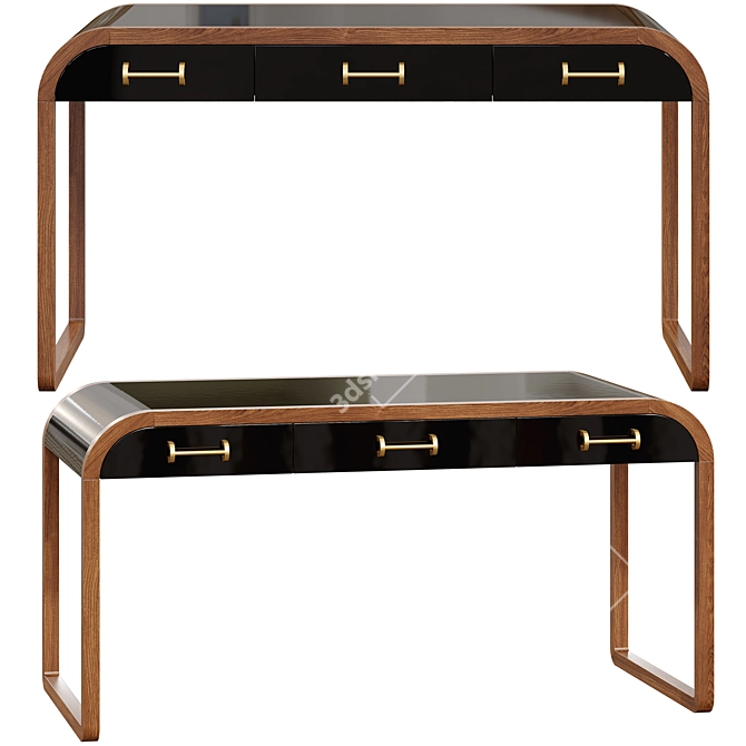 Sleek Victoria Desk with Storage 3D model image 2