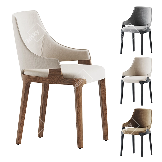 Elegant Velis Dining Chair by Potocco 3D model image 1