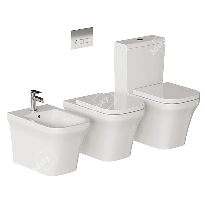 Duravit P3 Comforts Bathroom Set 3D model image 2