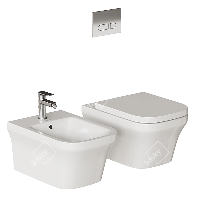 Duravit P3 Comforts Bathroom Set 3D model image 3