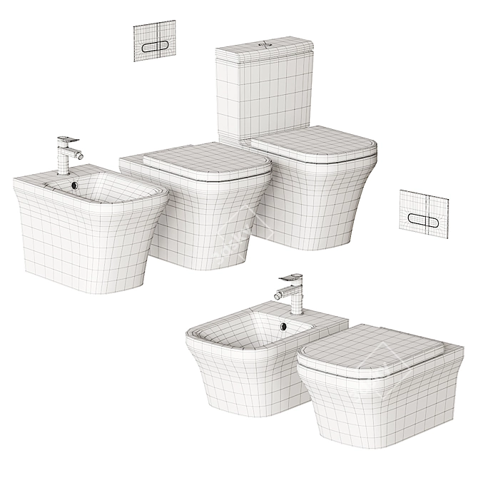 Duravit P3 Comforts Bathroom Set 3D model image 5