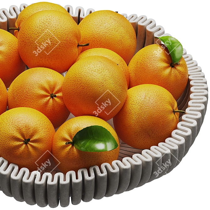 Minimalist Orange Bowl Sculpture 3D model image 6