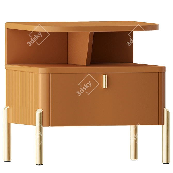 Capri Orange Nightstand Furniture 3D model image 1