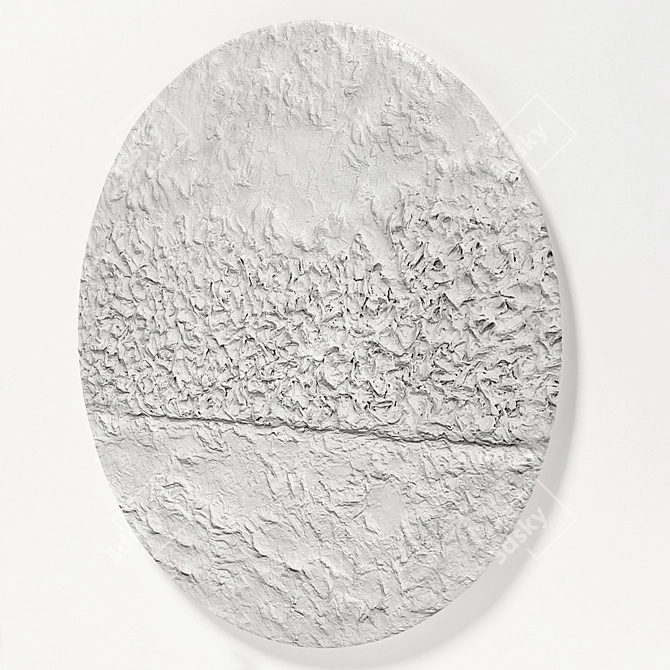 Minimalist Gypsum Round Panel 3D model image 2