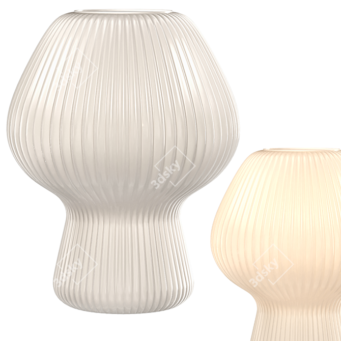 Modern Ribbed Glass Table Lamp 3D model image 1