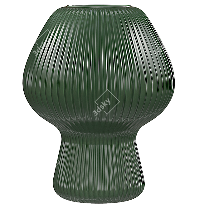 Modern Ribbed Glass Table Lamp 3D model image 3