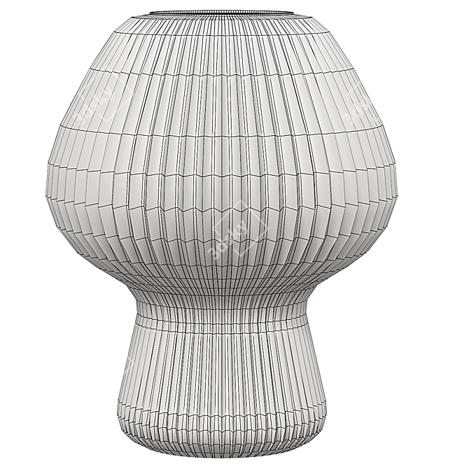 Modern Ribbed Glass Table Lamp 3D model image 4