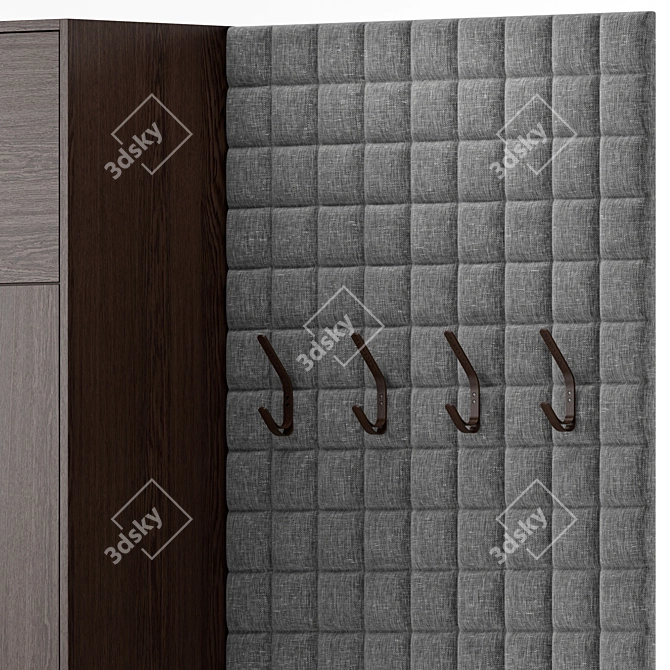 Textured Fabric and Wood Entryway 3D model image 3