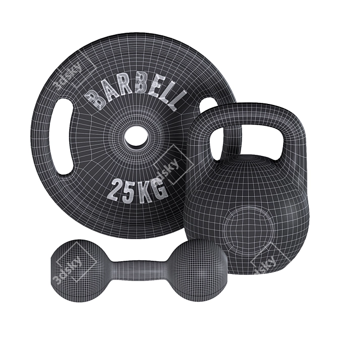 Fitness Training Kettlebell 3D model image 7