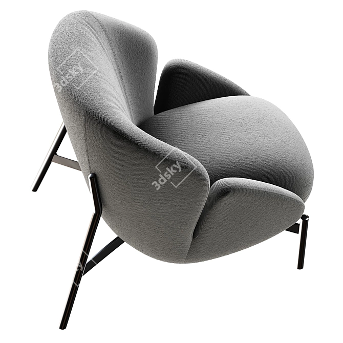 Luxurious Chic Rica Armchair 3D model image 3