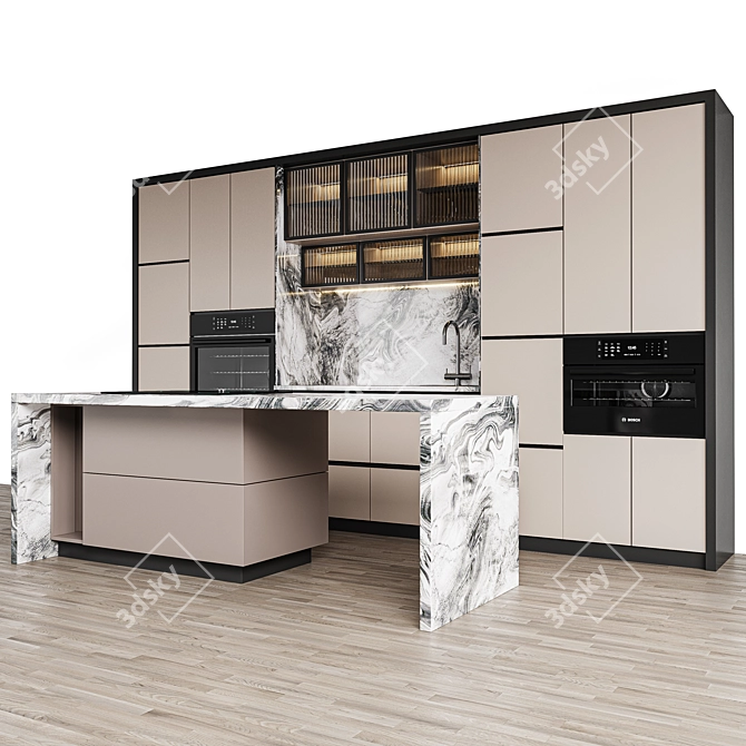 Sleek Modern Kitchen Design Set 3D model image 5