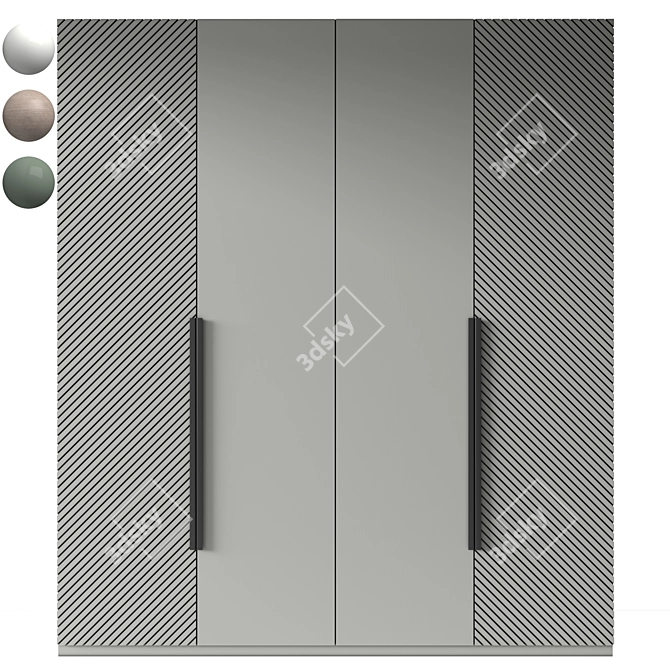  Modern Editable Wardrobe Design 3D model image 1