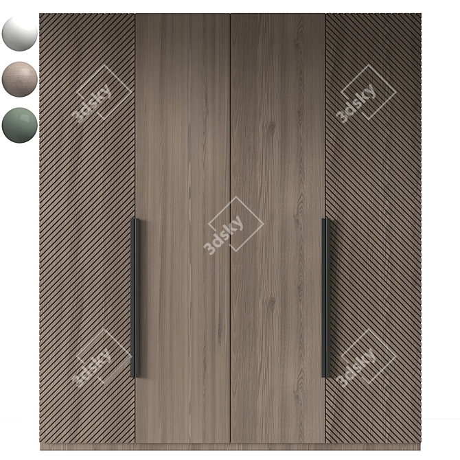  Modern Editable Wardrobe Design 3D model image 2