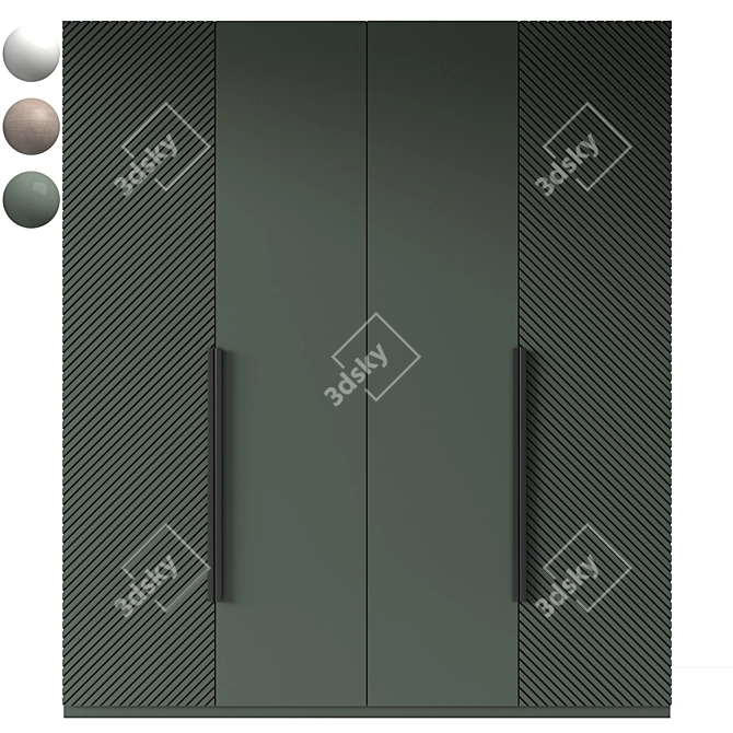  Modern Editable Wardrobe Design 3D model image 3