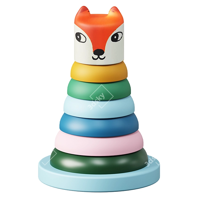 UPPSTÅ Stacking Rings, Multicolour Toy 3D model image 1