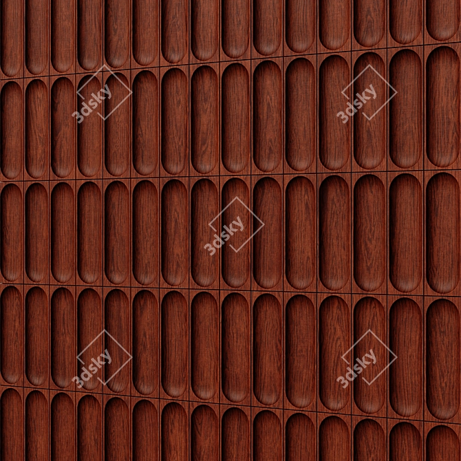 Seamless Wood Panel Wall Collection 3D model image 2