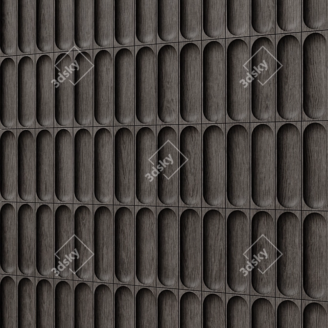 Seamless Wood Panel Wall Collection 3D model image 4