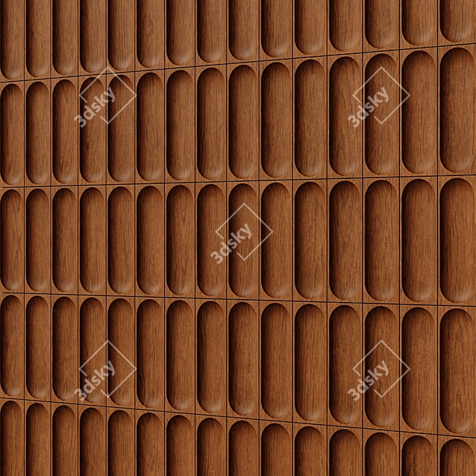 Seamless Wood Panel Wall Collection 3D model image 6