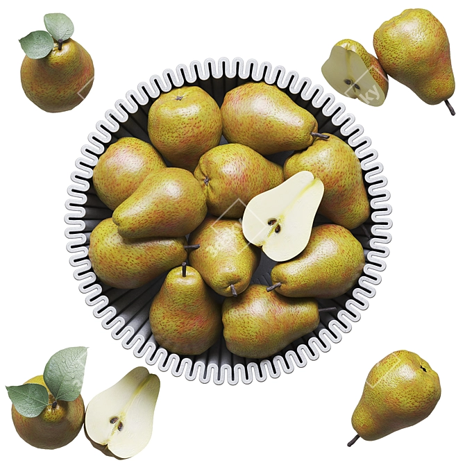 Modern Pear Bowl Sculpture Home 3D model image 2