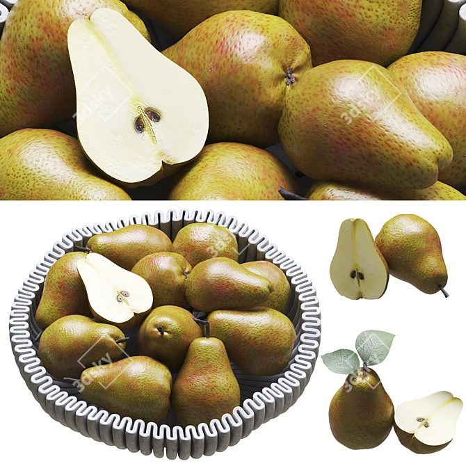 Modern Pear Bowl Sculpture Home 3D model image 3