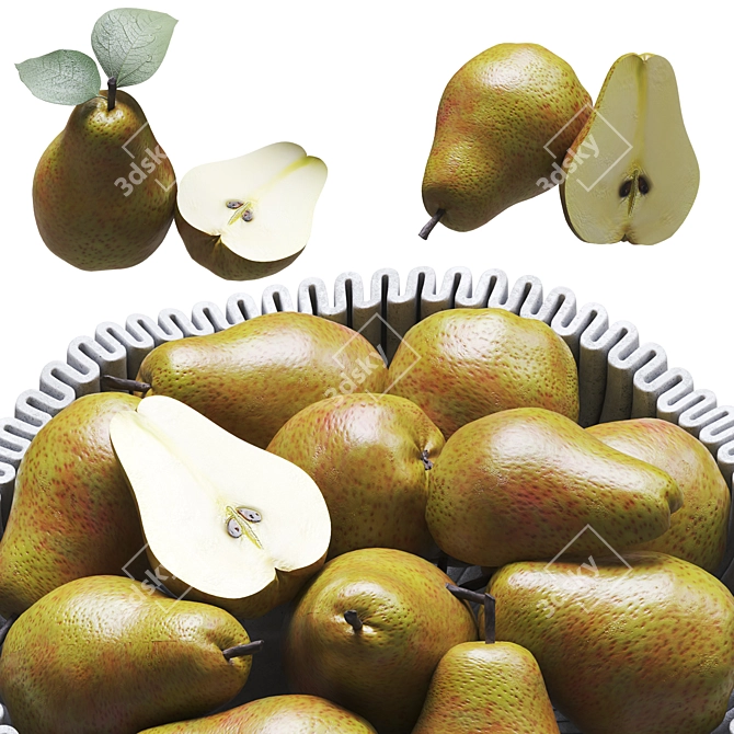 Modern Pear Bowl Sculpture Home 3D model image 4