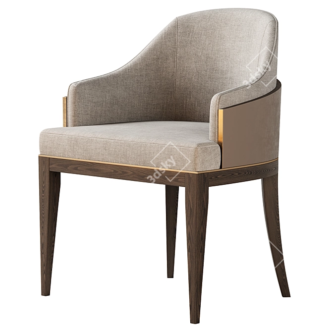 Sleek Upholstered Wolfe Dining Chair 3D model image 2