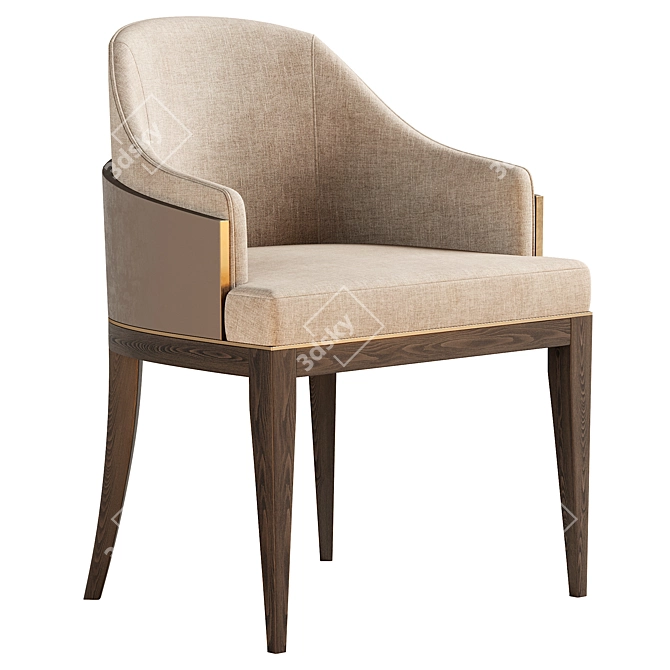 Sleek Upholstered Wolfe Dining Chair 3D model image 3