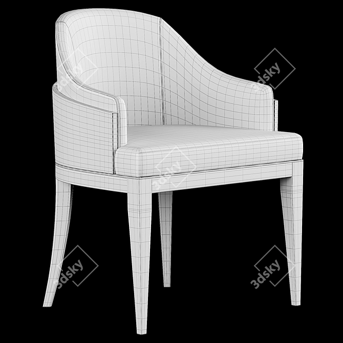 Sleek Upholstered Wolfe Dining Chair 3D model image 5