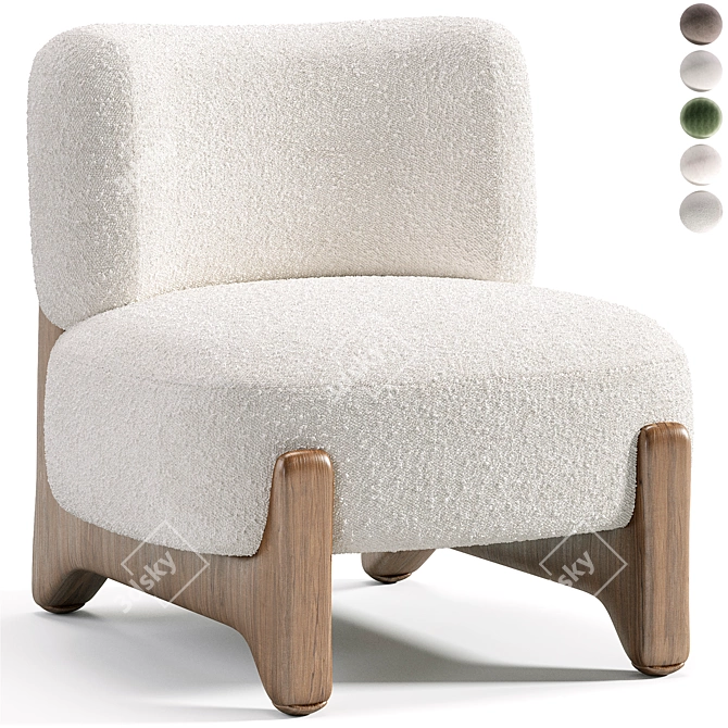 Tobo 2020 Armchair in Cotton 3D model image 1