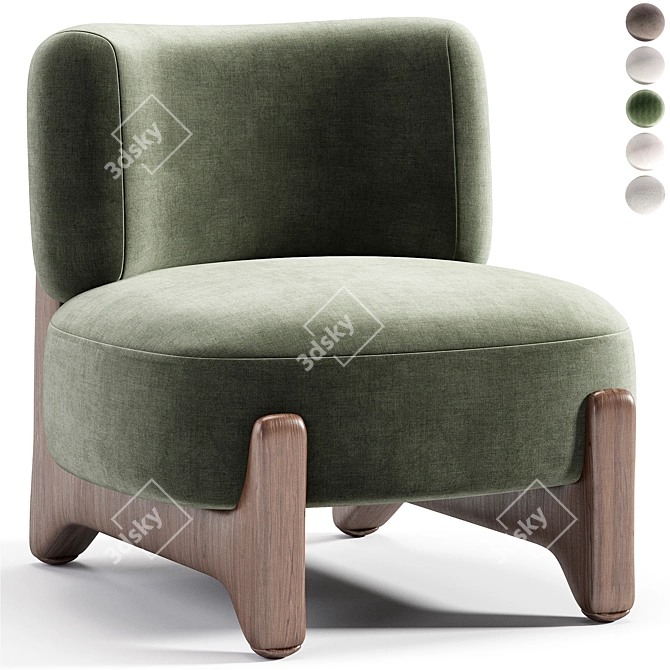 Tobo 2020 Armchair in Cotton 3D model image 3